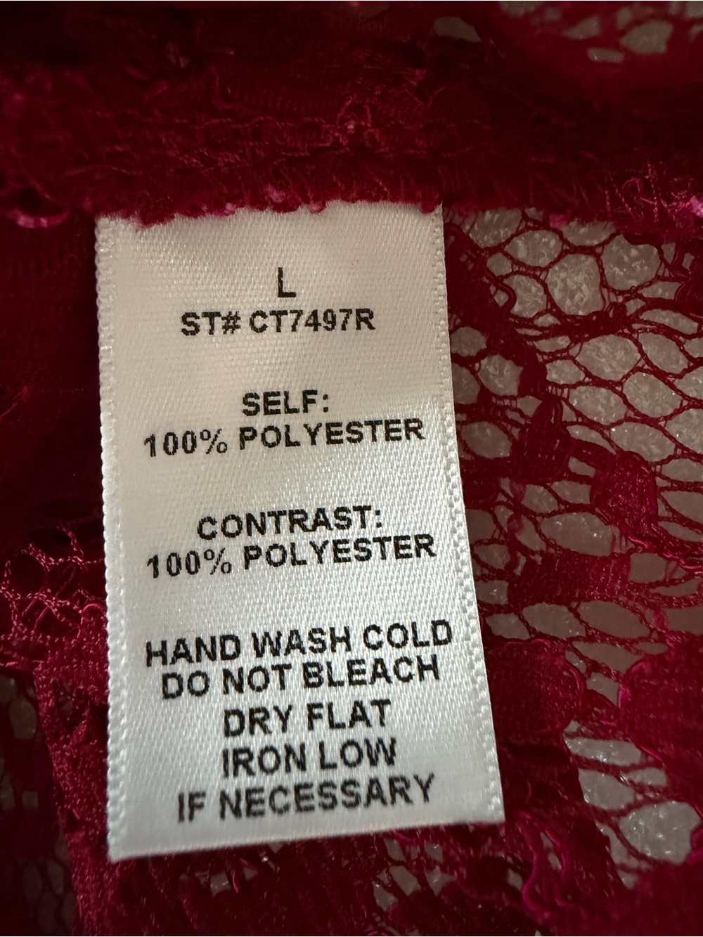 Peach Red Lace High Neck Blouse Sheer Sleeve Gothic Victorian Romantic Top L - Picture 13 of 15